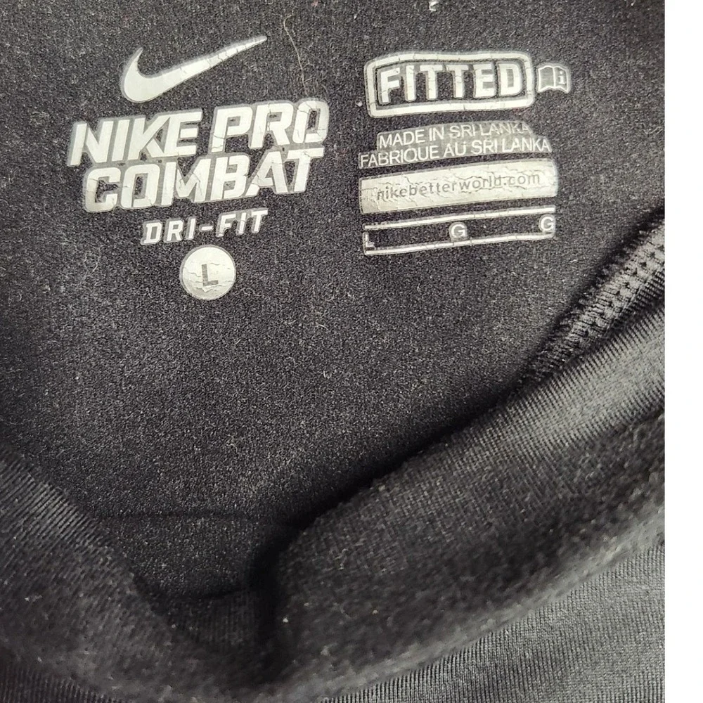 Nike Pro Combat Hyperwarm Dri-FIT Mock Neck Base Layer Shirt Black Mens Large